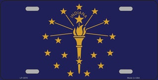 INDIANA State Flag Metal License Plate Sign Novelty Vanity Craft Supply