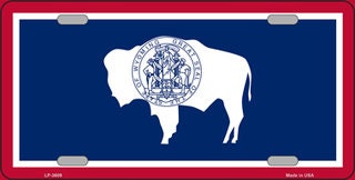 WYOMING State Flag Metal License Plate Sign Novelty Vanity Craft Supply