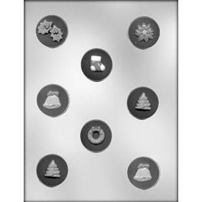CHRISTMAS Mints Chocolate Candy Mold -- Christmas Stocking Tree Bell Assorted Mints Craft Supply