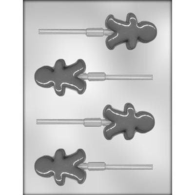 GINGERBREAD MAN Sucker Chocolate Candy Mold -- Gingerbread House Christmas Holiday Lolly Lollipop Craft Supply