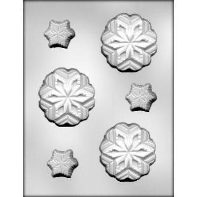 SNOWFLAKE Chocolate Candy Mold -- Assorted Snowflakes Winter Snowing Christmas Snow