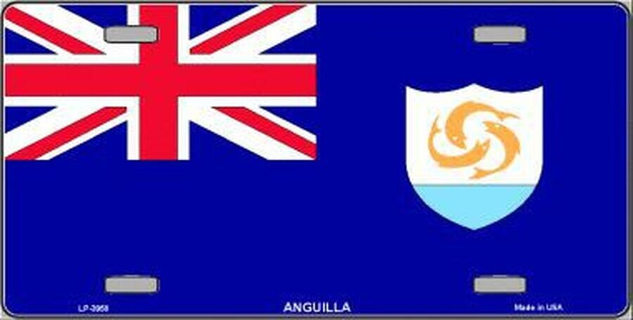 ANGUILLA Flag Metal License Plate Sign Novelty Vanity Anguillan