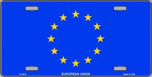EUROPEAN UNION Flag Metal License Plate Sign Novelty Vanity Craft Supply