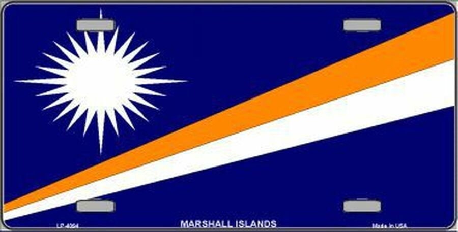 MARSHALL ISLANDS Flag Metal License Plate Sign Novelty Vanity Marshallese Craft Supply