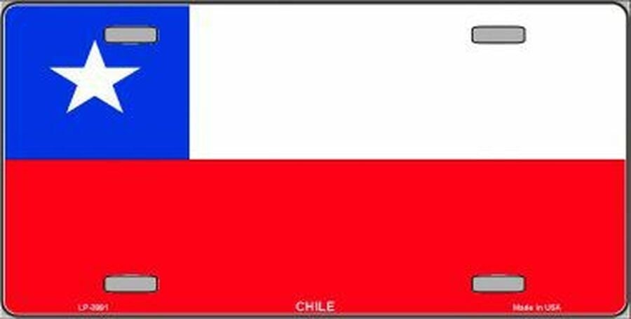 CHILE Flag Metal License Plate Sign Novelty Vanity Chilean Chileans