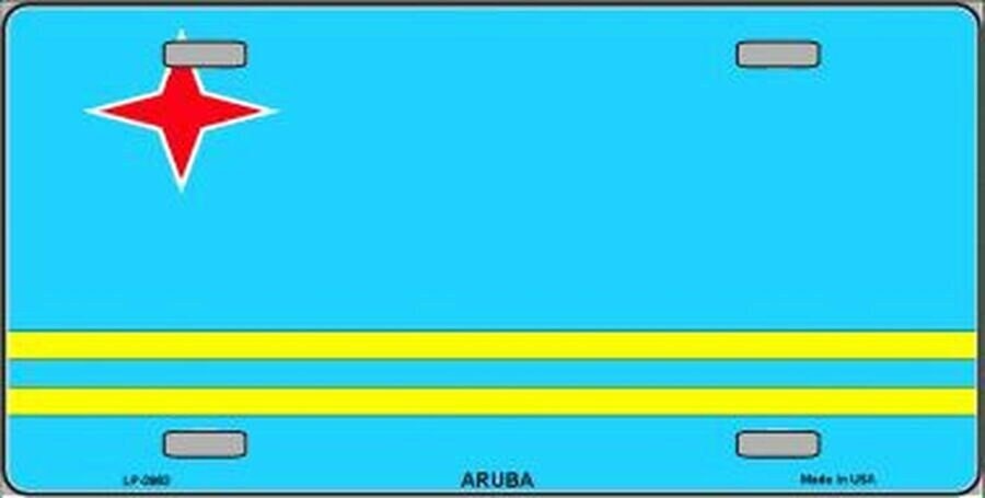 ARUBA Flag Metal License Plate Sign Novelty Vanity Aruban Craft Supply