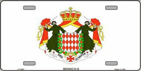 Monaco-S Flag Metal License Plate Sign Novelty Vanity