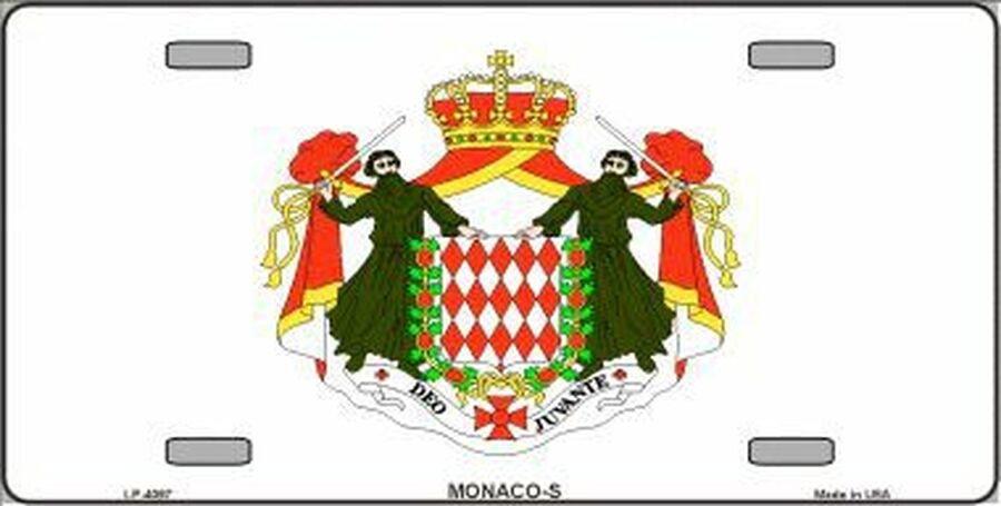 Monaco-S Flag Metal License Plate Sign Novelty Vanity Craft Supply