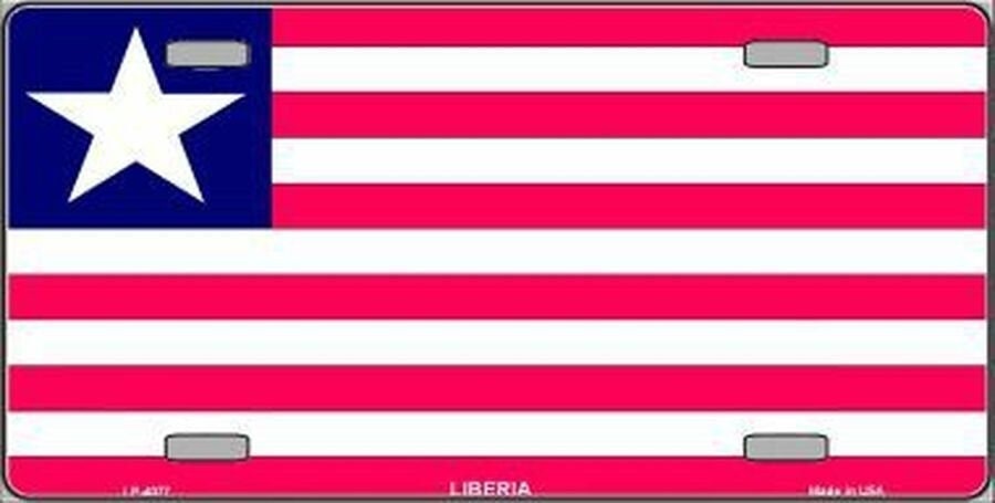LIBERIA Flag Metal License Plate Sign Novelty Vanity Liberian Liberians Craft Supply