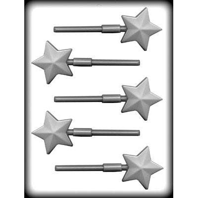 FACETED STAR Sucker Hard Candy Mold -- Earth Moon Sun Man Star Lolly Lollipop Craft Supply