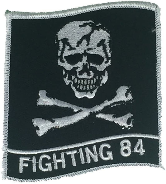 United States Navy FIGHTING 84 Embroidered Patch Applique - U.S. Navy VF-84 Skull Crossbones Jolly Roger Patch USN