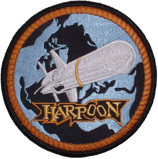 United States NAVY Harpoon Missile Embroidered Patch Applique - USN United States Navy Harpoon 4 Modern Tactical Naval Warfare Craft Supply