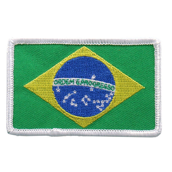 BRAZIL Flag Patch - Brazilian Flag Embroidered Patch Appliqué