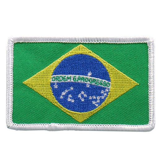 BRAZIL Flag Patch - Brazilian Flag Embroidered Patch Appliqué