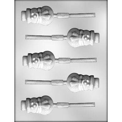 SNOWMAN Sucker Chocolate Candy Mold -- Christmas Snow Winter Lolly Lollipop