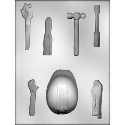 HARD HAT With TOOLS Chocolate Candy Mold -- Carpenter Builder Hammer Pliers Wrench Construction Craft Supply