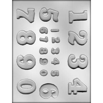 ASSORTED NUMBER Chocolate Candy Mold -- Numbers Large Small Craft Supply