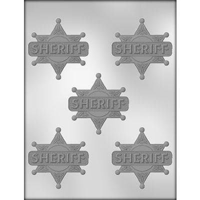 SHERIFF BADGE Chocolate Candy Mold -- Police Dept Office Law Enforcement Sheriff Department