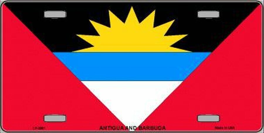 ANTIGUA & BARBUDA Flag Metal License Plate Sign Novelty Vanity Antiguan Barbudan