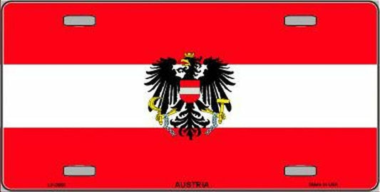 AUSTRIA Flag Metal License Plate Sign Novelty Vanity Austrian