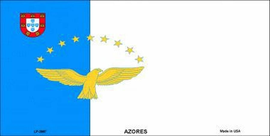 AZORES Flag Metal License Plate Sign Novelty Vanity Açoriano Azorean Craft Supply