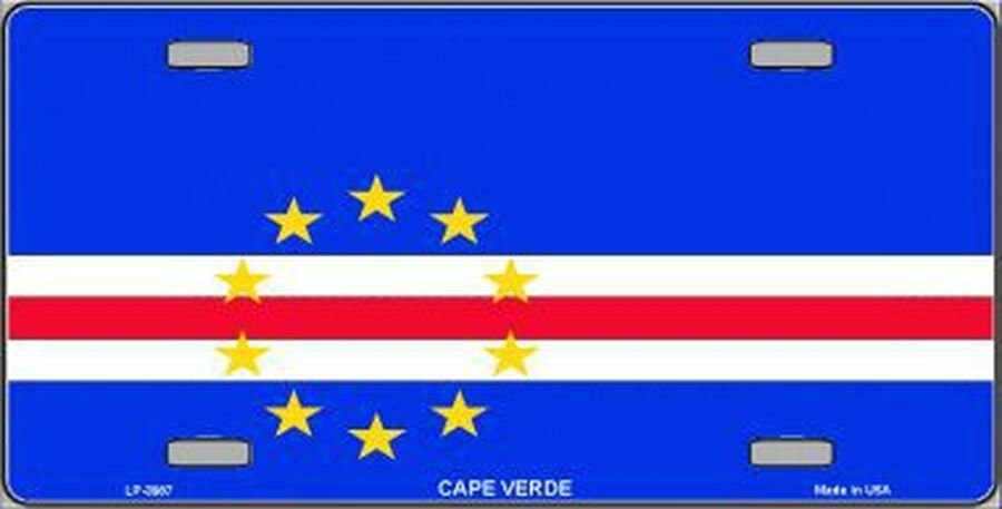 CAPE VERDE Flag Metal License Plate Sign Novelty Vanity Cape Verdean Cabo Verdean Craft Supply