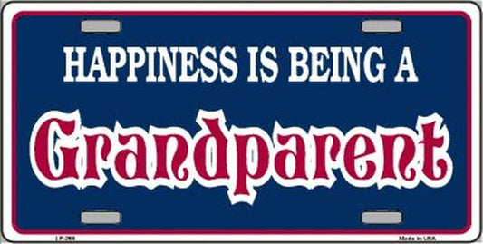 Happiness Being Grandparent Metal License Plate Sign Novelty Vanity