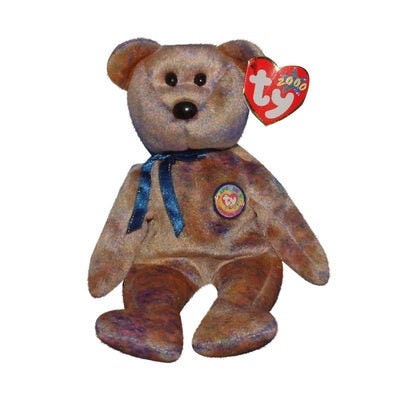 CLUBBY 3 the Platinum Bear Ty Beanie Baby Retired Beanbag Plush - New with Tags III Vintage 1990s
