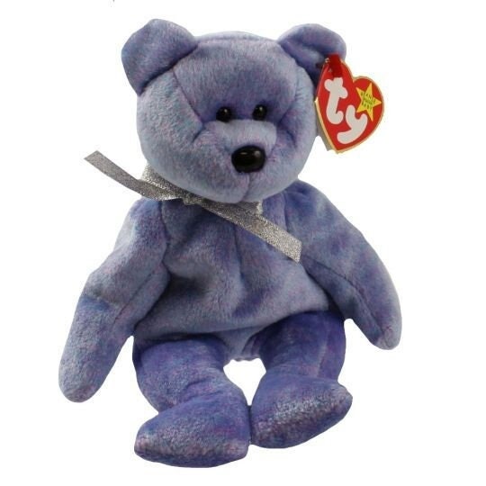 CLUBBY 2 the Platinum Bear Ty Beanie Baby Retired Beanbag Plush - New with Tags
