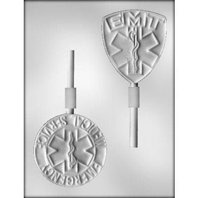 EMT Sucker Chocolate Candy Mold -- Ambulance EMT First Responder 911 Truck Paramedic EMS Lolly Lollipop Craft Supply