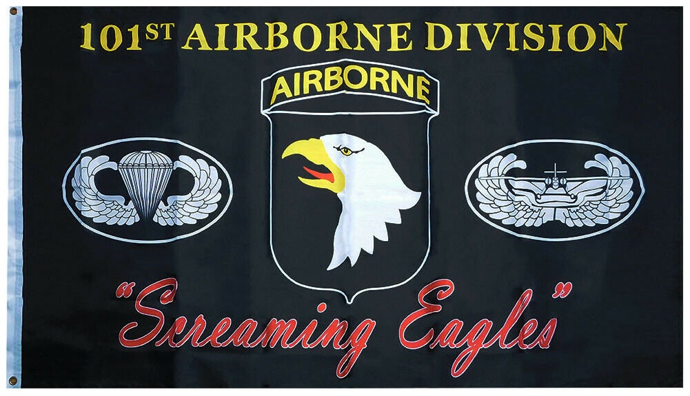 ARMY 101st Airborne Division 3x5 Polyester Flag - 3'x5' United States Army 101st Airborne Division Screaming Eagles Craft Supply
