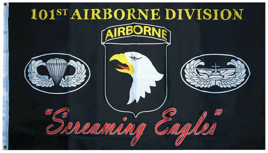 ARMY 101st Airborne Division 3x5 Polyester Flag - 3'x5' United States Army 101st Airborne Division Screaming Eagles Craft Supply