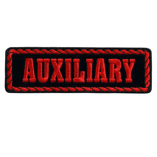 AUXILIARY Patch - MC Club Officer Biker Motorcycle Embroidered Patch Appliqué
