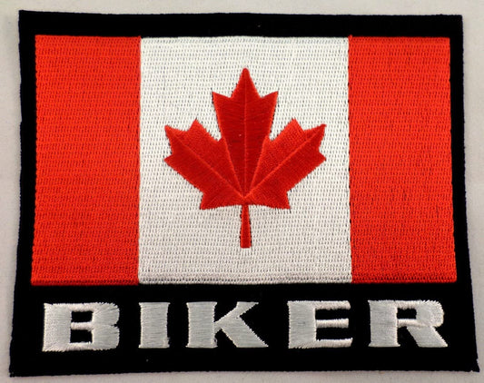 Canadian Biker Flag Patch - Canada MC Club Biker Motorcycle Embroidered Patch Appliqué