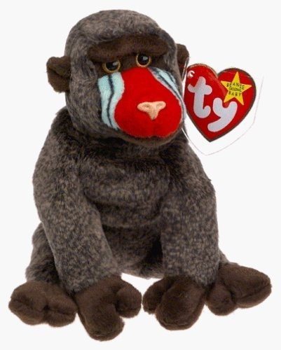CHEEKS The Baboon Ty Beanie Baby Retired Beanbag Plush - New with Tags Vintage 1990s