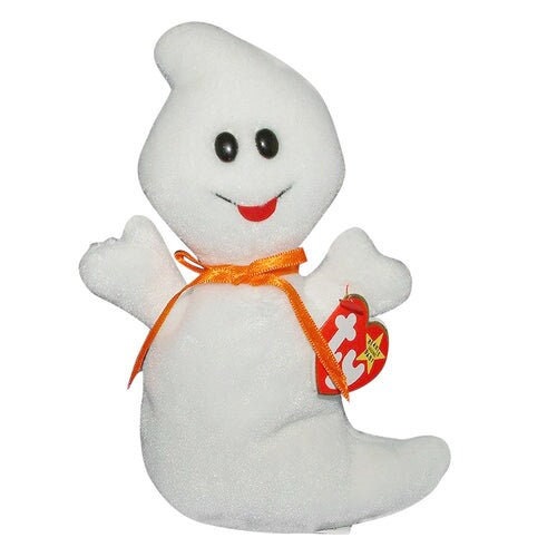 SPOOKY The Ghost Ty Beanie Baby Retired Beanbag Plush - New with Tags - Halloween