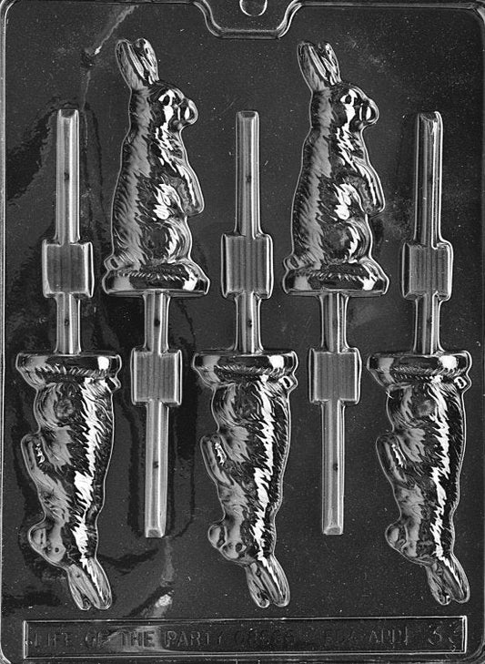 SITTING BUNNY LOLLY Sucker Chocolate Candy Mold - Easter Egg Basket Sitting Bunnies