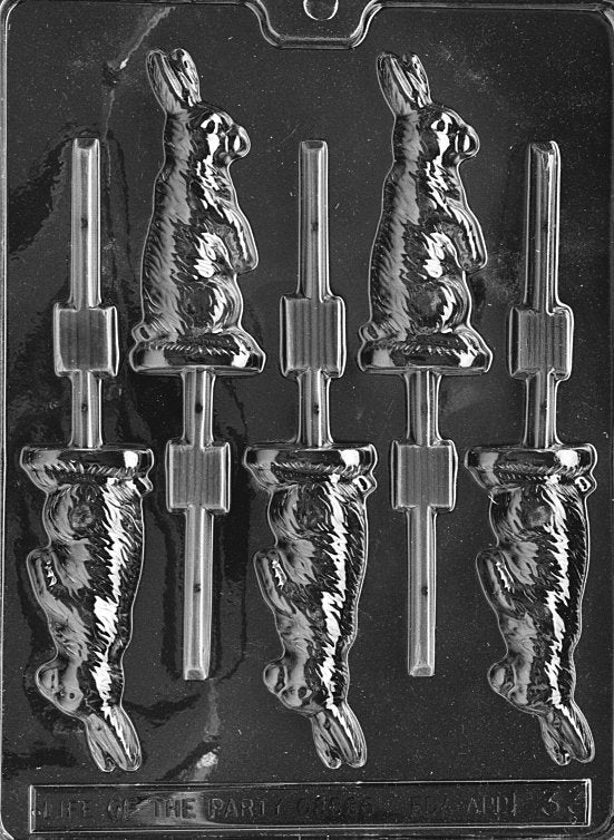 SITTING BUNNY LOLLY Sucker Chocolate Candy Mold - Easter Egg Basket Sitting Bunnies Craft Supply