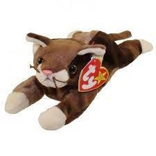 POUNCE The Cat Ty Beanie Baby Retired Beanbag Plush - New with Tags Vintage 1990s