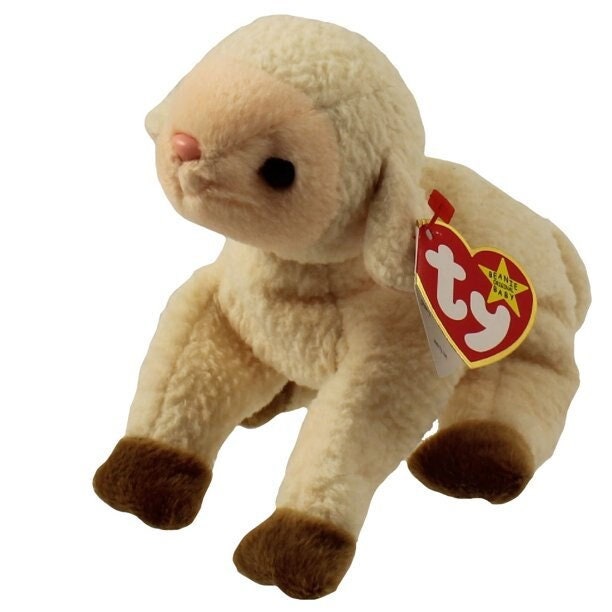 EWEY The Lamb Ty Beanie Baby Retired Beanbag Plush - New with Tags Vintage 1990s