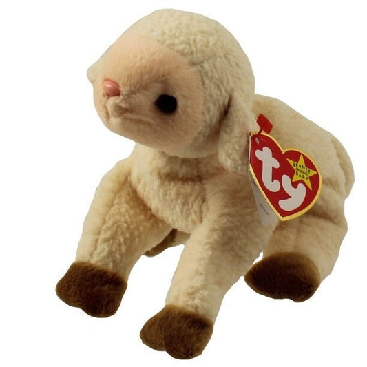 EWEY The Lamb Ty Beanie Baby Retired Beanbag Plush - New with Tags Vintage 1990s