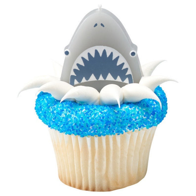 SHARK Birthday Candle - Candles Cupcake Cake Toppers Birthday Party Decoration - Baby Shark Craft Supply