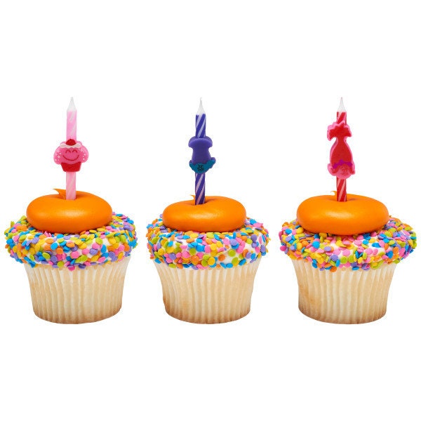 TROLLS Birthday Candles - Dreamworks Poppy Branch Bridget Cake Toppers for Birthday Party Decoration Craft Supply