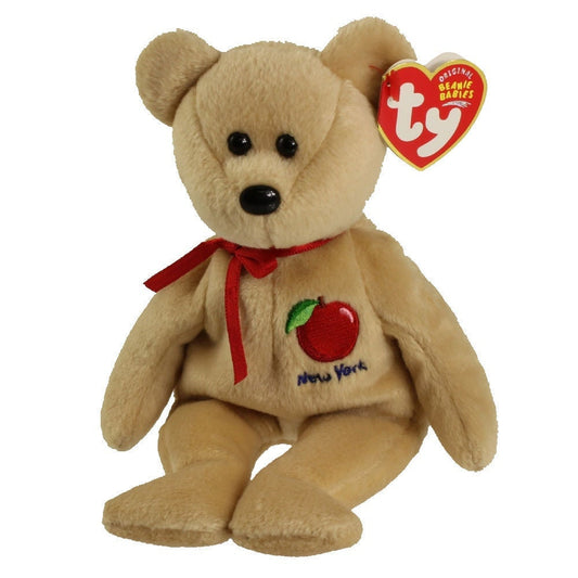 BIG APPLE the New York Bear Original Beanie Ty Beanie Baby Beanbag Plush - New with Tags Vintage Retired