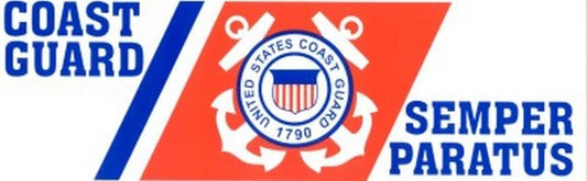 COAST GUARD Semper Paratus 9"x3" Bumper Sticker - USCG Decal For Car Truck Window Vehicle Military Craft Supply
