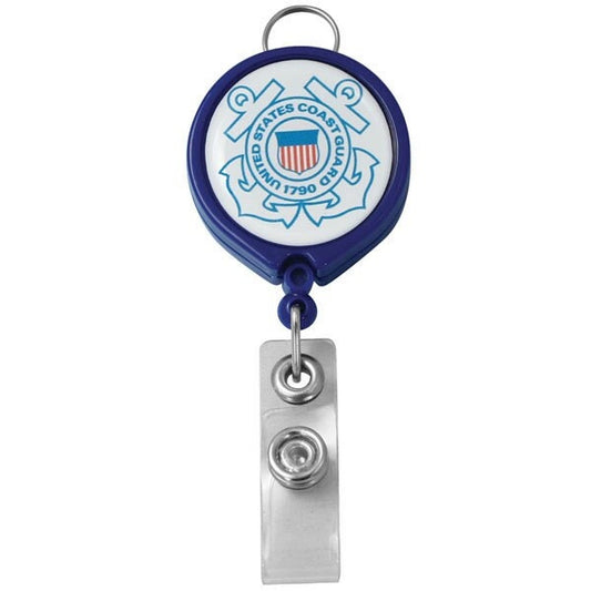Coast Guard Logo Retractable Badge Holder - United States Coast Guard ID Holder With Pull Cord USCG Craft Supply