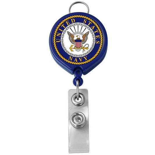 Navy Anchor Retractable Badge Holder - United States Navy ID Holder With Pull Cord USN Craft Supply