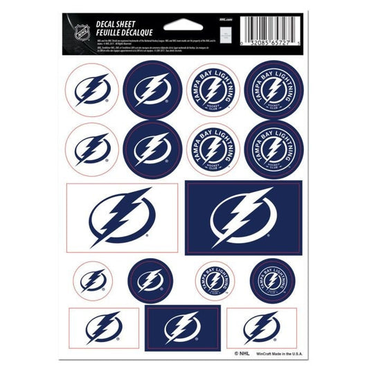 Wincraft TAMPA BAY LIGHTNING Sticker Sheet Decal - Vinyl Die-Cut Decal Stickers Set Hockey Craft Supply