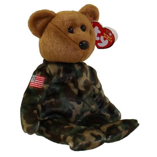 HERO the Bear USA Ty Beanie Baby Retired Beanbag Plush - New with Tags