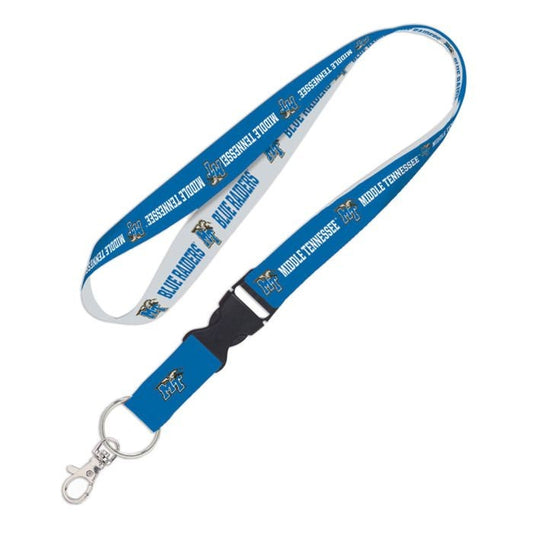 Officially Licensed MIDDLE TENNESSEE MTSU Lanyard W/Detachable Buckle - Middle Tennessee State Alumni Keychain Key Holder Craft Supply